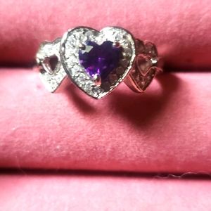 Amethyst Heart Shaped Ring